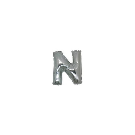 Palloncino Mylar Lettera Micro N - 17 cm. Argento
