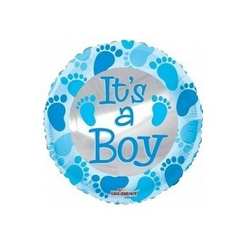 Palloncino Mylar Mini Shape 22 cm. Boy - Baby Blue Foot Prints