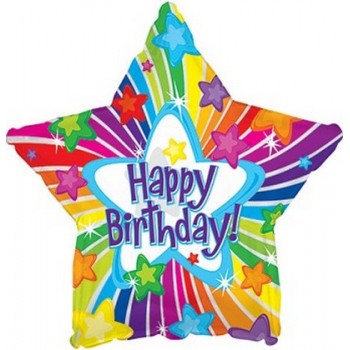 Palloncino Mylar 45 cm. S - Happy Birthday Day Bright Stars  