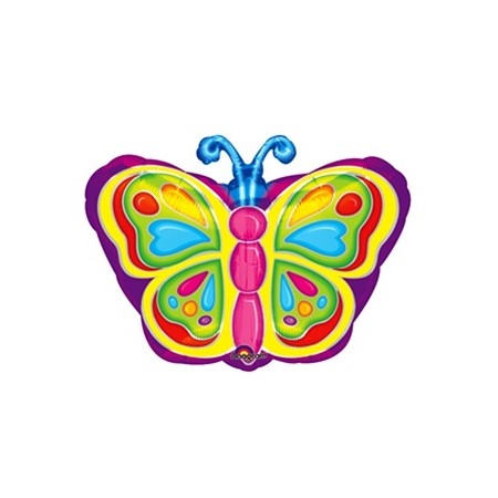 Palloncino Mylar 45 cm. Rainbow Colorful Butterfly