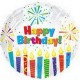 Palloncino Mylar Mini Shape 22 cm. Happy Birthday Day Sparkling Candles  