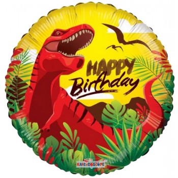 Palloncino Mylar 45 cm. Happy Birthday Dinosaur