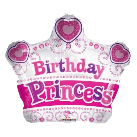 Palloncino Mylar 45 cm. Birthday Princess Crown