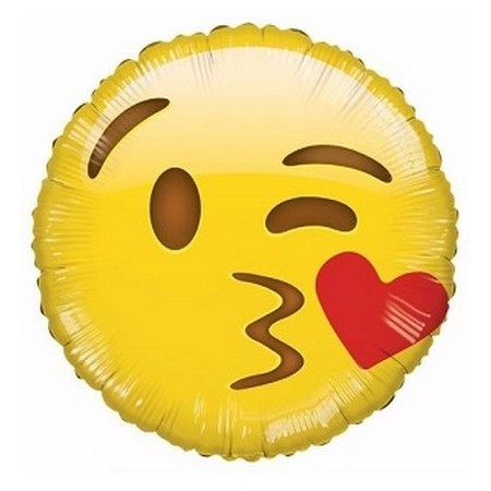Palloncino Mylar 45 cm. Smiley Kiss Balloon Emoji