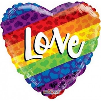 Palloncino Mylar 45 cm. Rainbow Love Heart