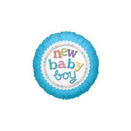 Palloncino Mylar Mini Shape 22 cm. Boy - New Baby Boy Blu