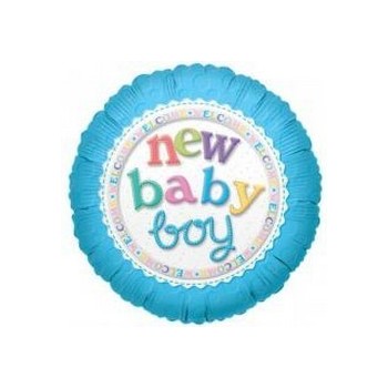 Palloncino Mylar Mini Shape 22 cm. Boy - New Baby Boy Blu