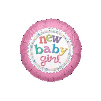 Palloncino Mylar Mini Shape 22 cm. Girl - New Baby Girl Pink