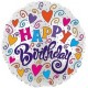 Palloncino Mylar Mini Shape 22 cm. Happy Birthday Rainbow