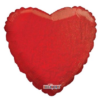 Palloncino Mylar 45 cm. Cuore Rosso Olografico