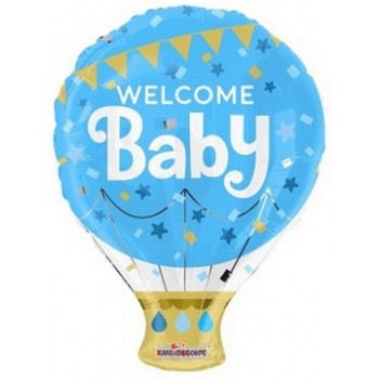 Palloncino Mylar 45 cm. Boy - Welcome Baby Blu