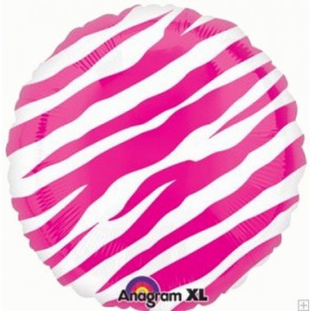 Palloncino Mylar 45 cm. Pink Zebra Stripes