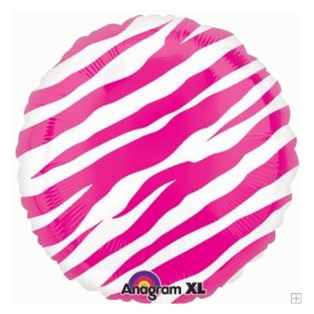 Palloncino Mylar 45 cm. Pink Zebra Stripes