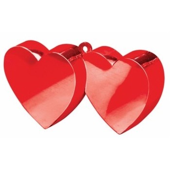 Pesetti per palloncini Amore, doppio cuore rosso