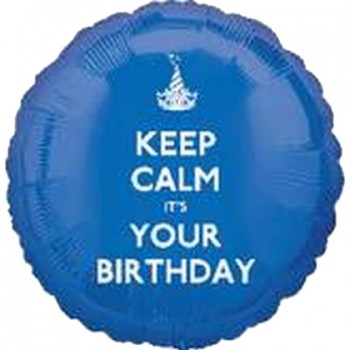 Palloncino Mylar 45 cm. R - Keep Calm It's Your Birthday