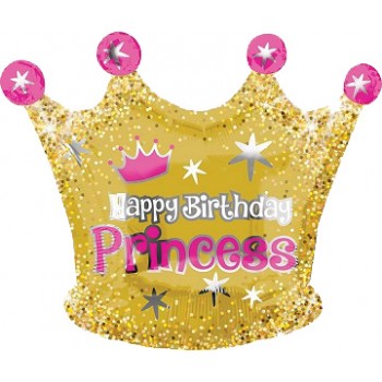 Palloncino Mylar 45 cm. Birthday Princess Crown