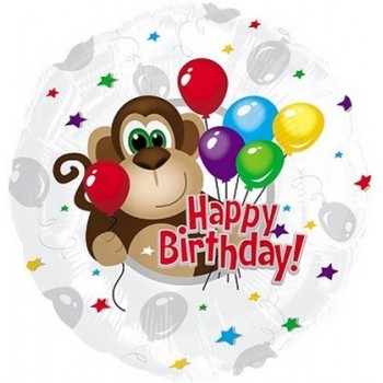 Palloncino Mylar 45 cm. R - Monkey Around Birthday