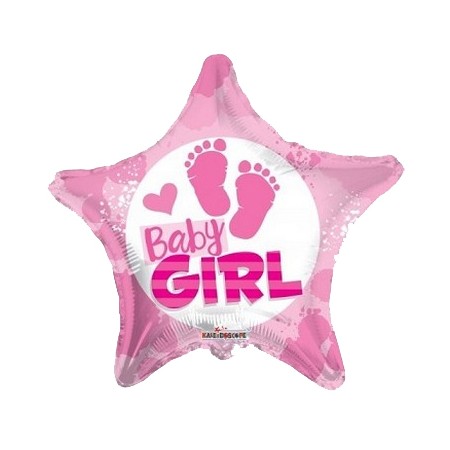 Palloncino Mylar 45 cm. Girl - Baby Girl Footprints