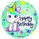 Palloncino Mylar 45 cm. Birthday Cute Unicorn Gelli