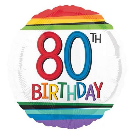 Palloncino Mylar 45 cm. 80° Rainbow Birthday