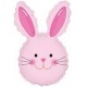 Palloncino Mylar Mini Shape 35 cm. Easter Happy Bunny Head Pink