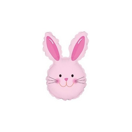 Palloncino Mylar Mini Shape 35 cm. Easter Happy Bunny Head Pink