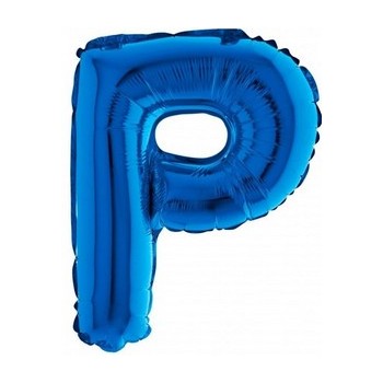 Palloncino Mylar Lettera P Media - 36 cm. Blu