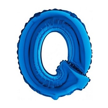 Palloncino Mylar Lettera Q Media - 36 cm. Blu