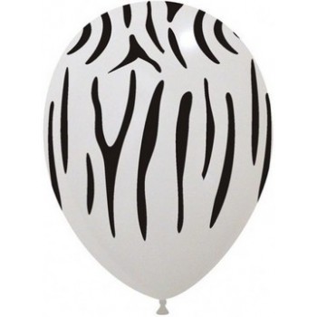 Palloncino in Lattice Rotondo 30 cm. Stampa Zebra