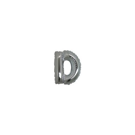 Palloncino Mylar Lettera Micro D- 17 cm. Argento