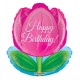 Palloncino Mylar 45 cm. F - Happy Birthday Tulip
