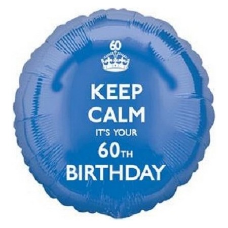 Palloncino Mylar 45 cm. 60° Keep Calm 60th Birthday