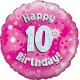 Palloncino Mylar 45 cm. Age 10° Pink Number