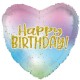 Palloncino Mylar 45 cm. C - Happy Birthday Iridescent