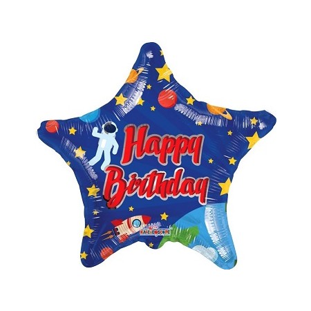 Palloncino Mylar 45 cm. Happy Birtday Space