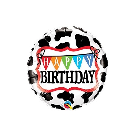 Palloncino Mylar 45 cm. Happy Birthday Cow