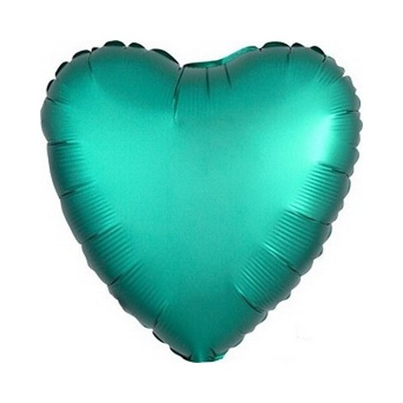 Palloncino Mylar 45 cm. Cuore Satinato Verde Tiffany