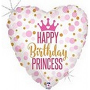 Palloncino Mylar 45 cm. C - Happy Birthday Glitter Princess