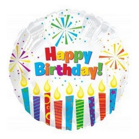 Palloncino Mylar 45 cm. R - Happy Birthday Day Sparkling Candles  