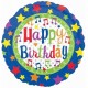 Palloncino Mylar 45 cm. R - Happy Birthday Music notes & Stars