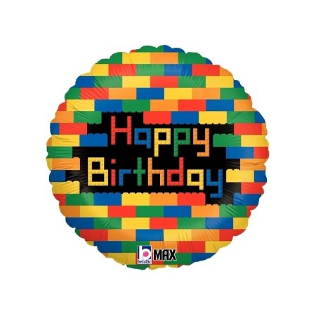 Palloncino Mylar 45 cm. R - Birthday Blocks Lego