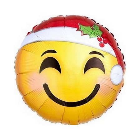 Palloncino Mylar 45 cm. Santa Hat Emoticons