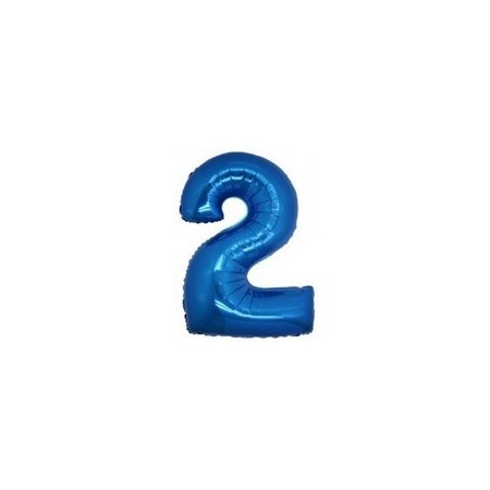 Palloncino Mylar Numero Micro 2 - Blu - 17 cm.