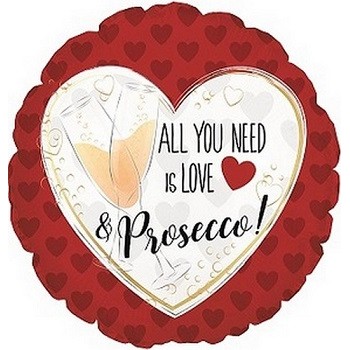 Palloncino Mylar 45 cm. All You Need Is Love & Prosecco