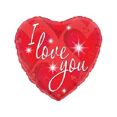 Palloncino Mylar 45 cm. I Love You Sparkles Holographic