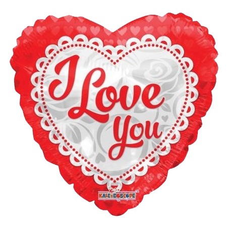 Palloncino Mylar 45 cm. I Love You Embroidery Heart