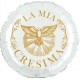 Palloncino Mylar Mini Shape 23 cm. Cresima Bianco / Oro