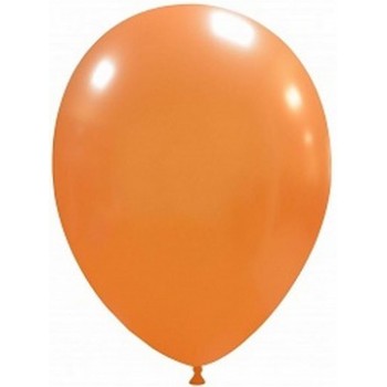 Palloncino in Lattice Rotondo 30 cm. Arancione Metallizzato
