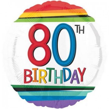 Palloncino Mylar 45 cm. 80° Rainbow Birthday