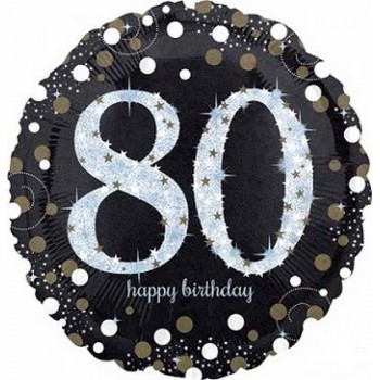 Palloncino Mylar 45 cm. 80° Sparkling Birthday